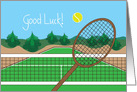 Good Luck for Tennis Player with Racquet and Tennis Ball card