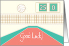 Good Luck for Volleyball Player with Volleyball and Net card