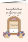 Congratulations on your new job as Accountant with window scene card