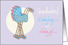 Two boys and a girl triplet grandbabies congratulations card