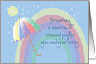Hand Lettered Baby Shower, Rainbow of Love for New Baby card