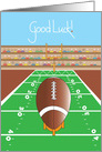 Football Good Luck with Football, Goalpost and Crown Watching card