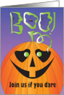 Halloween Party Invitation with Boo Jack O’ Lantern and Spider’s Web card