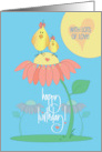 Hand Lettered Happy Birthday for Daughter with Mom and Daughter Bird card