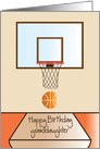 Happy Birthday for Granddaughter, with basketball hoop & basketball card