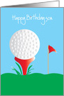 Happy Birthday for Son, Golf with golf ball and tee card