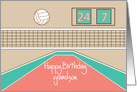 Happy Birthday for Grandson, Volleyball with volleyball court card