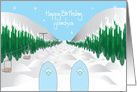 Happy Birthday for Grandson, Snow Skiing with Slope & Moguls card