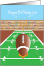 Happy Birthday for Son with Football and Football Field card