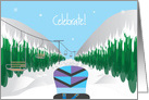 Congratulations for Snowboarding Event, Snowboard and Ski Slope card