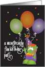 Monstrously Fun Birthday Party Invitation with Monster and Balloons card