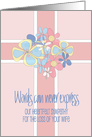 Hand Lettered Sympathy for Loss of Wife, Cross with Floral Bouquet card