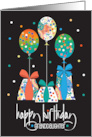 Hand Lettered Birthday For Granddaughter Gifts with Balloons and Bows card