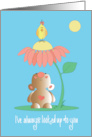 Thank you to Teacher with Bear and Flower Always Looked Up to You card