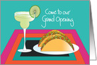 Business Grand Opening Invitation with Taco and Margarita card