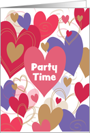 Hand Lettered Valentine’s Party Invitation Multicolor Heart Collage card
