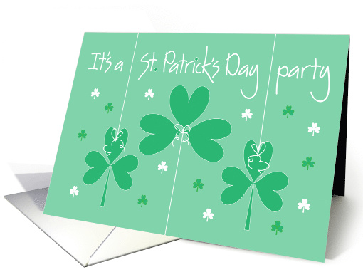 St. Patrick's Day Hand Lettered Invitation with Shamrocks card