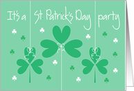 St. Patrick’s Day Hand Lettered Invitation with Shamrocks card