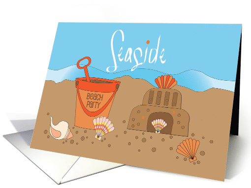 Hand Lettered Seaside Beach Party Sandcastle Shells and... (1005613)