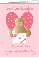 First Valentine’s Day Great Granddaughter with bear card