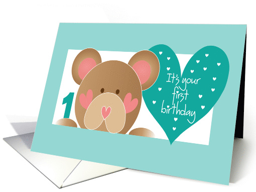 Hand Lettered First Birthday Card for One Year Old with... (1005649)
