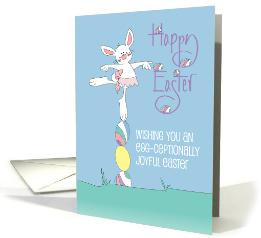 Hand Lettered White Easter Bunny in Arabesque on Stacked... (1006847)