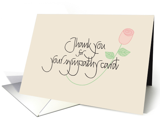 Thank you for your sympathy card note card with rose card (1006977)