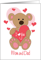 Valentine for Mom and Step Dad, with Hearts, Love and Kisses card