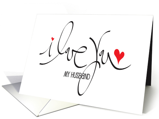 Hand Lettered Valentine's for Husband I Love You with Two... (1016135)