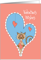 Valentine Wishes from Pet Cat, with Hearts card