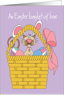 Easter Basket of Love from Pet with cat in bunny ears card