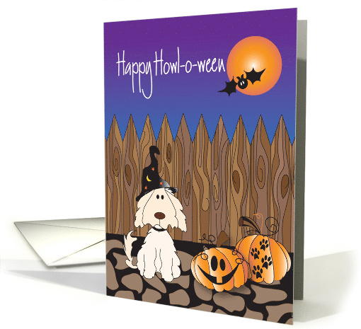 Halloween from Pet Dog Happy Howl-o-ween with Dog in Witch's Hat card