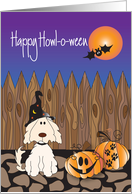 Halloween from Pet Dog Happy Howl-o-ween with Dog in Witch’s Hat card
