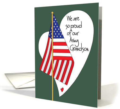 Fourth of July for Military Army Grandson with American Flag card