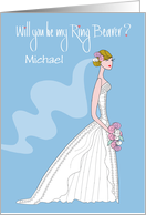 Will you be my Ring Bearer Invitation with blond bride card