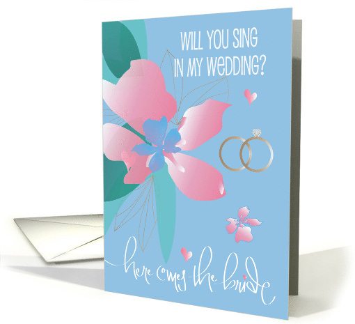 Will you sing in my Wedding with blond bride card (1024133)