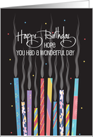 Hand Lettered Belated Birthday Candle Wisps of Smoke The Party’s Over card