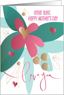 Hand Lettered Mother’s Day for Great Aunt Love You Flower and Hearts card