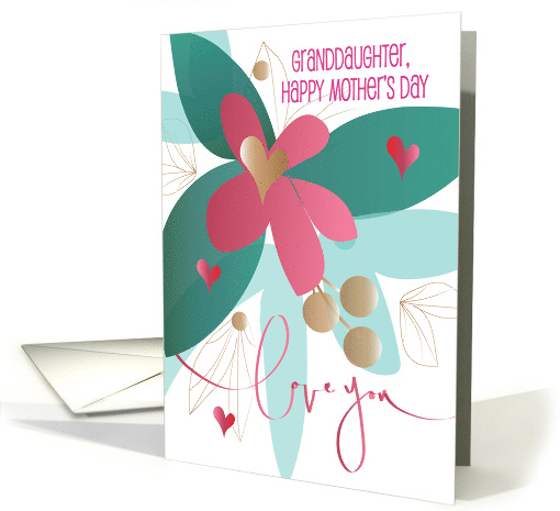 Hand Lettered Mother's Day for Granddaughter Pink Flower... (1052647)