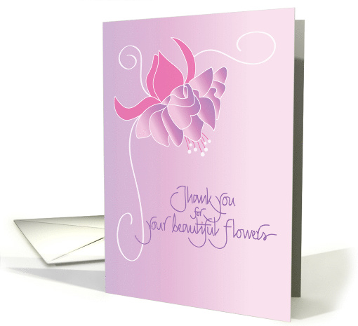 Thank you for the Beautiful Flowers with Fuschia Flower card (1054187)