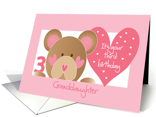 Birthday Card for Granddaughter's 3rd Birthday, Teddy... (1054295)