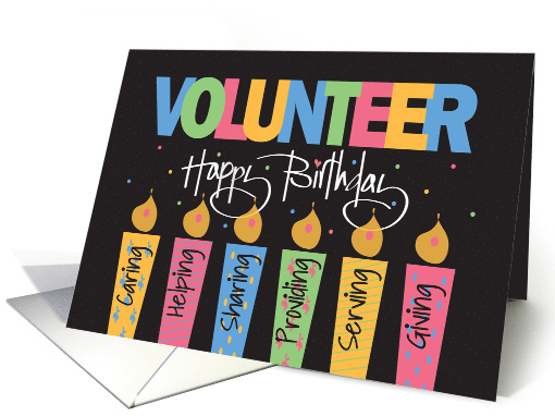 Birthday for Classroom Volunteer, Colorful Candles &... (1054343)