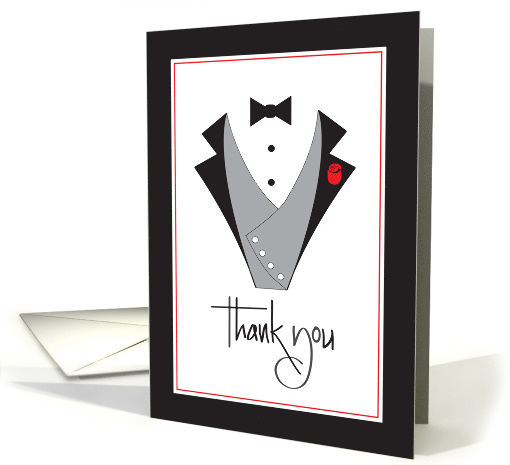 Thank you For Being a Groomsman in Our Wedding with Tuxedo card