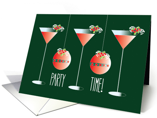 Hand Lettered Christmas Invitation to Open House Glasses... (1055567)