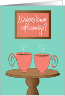 Invitación para Tomar Café con Tazas de Café card