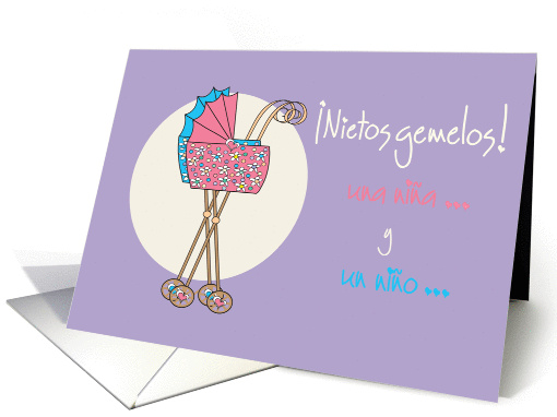 Felicidades Para Nietos Gemelos, Una Nia y Un Nio card (1056065)