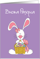 Buona Pasqua con coniglietto e cesto di uova card