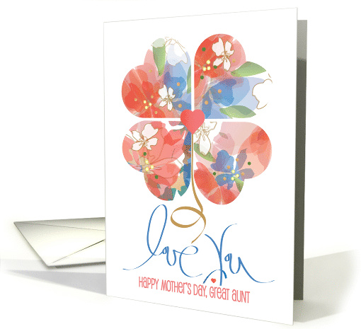 Hand Lettered Mother's Day Great Aunt Love You Floral... (1057145)