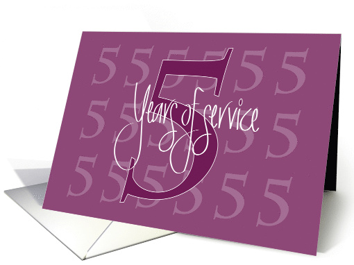 Hand Lettered Business Employee 5 Year Work Anniversary card (1059289)