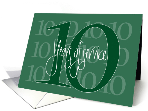 Hand Lettered 10th Year Employee Work Anniversary 10... (1059293)